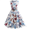 O-Collo senza maniche A-Line Flower Lovely Vintage Dress